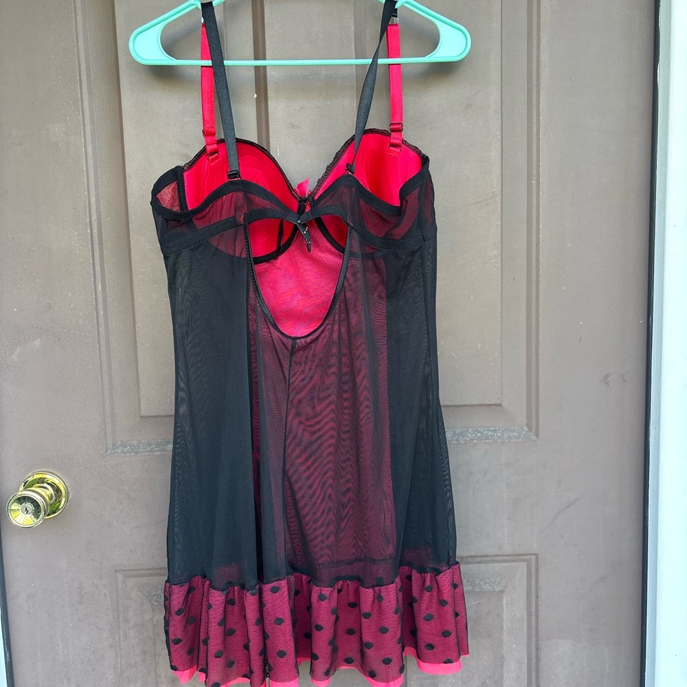 Red and Black Polka Dot Lingerie - Picture 2 of 2